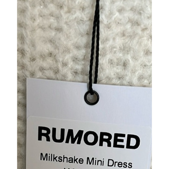 NWT $148 Anthropologie RUMORED Milkshake fluffy knit mini dress off white M - Picture 4 of 6